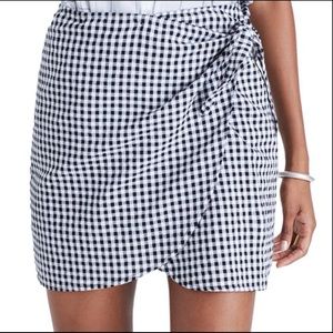 Madewell Gingham wrap skirt